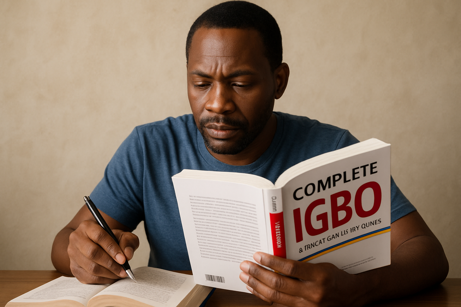 Adult mastering Igbo language