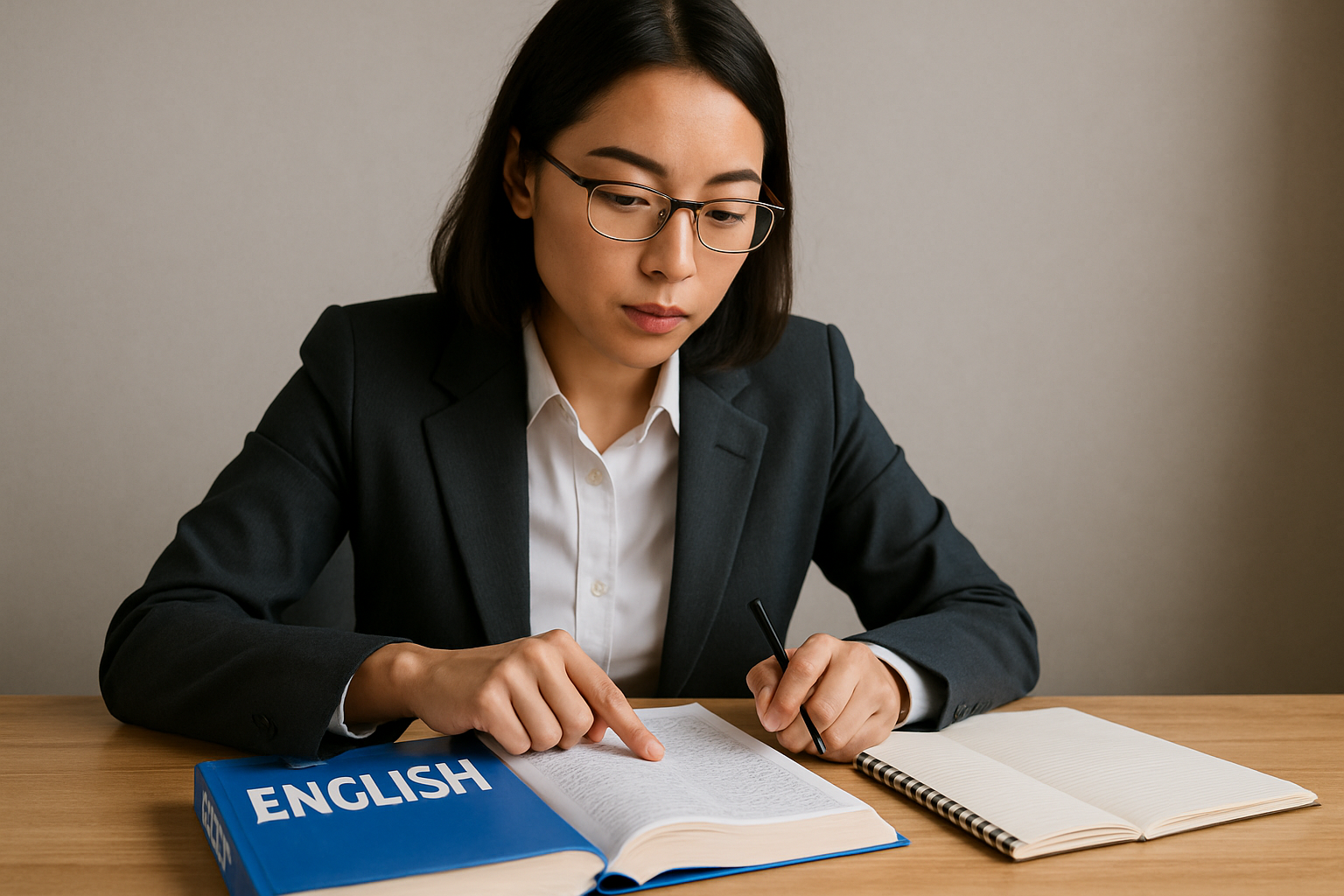 Business professional improving English skills